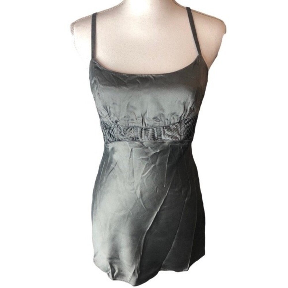 Chelsea & Theodore Grey 100% Silk Tank Top